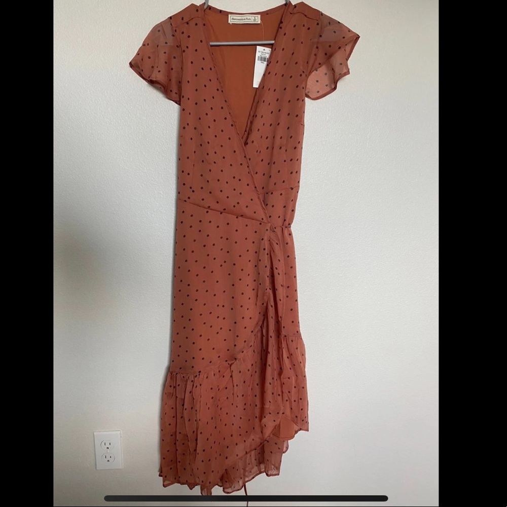 NWT Burnt Orange Wrap Around Abercrombie Dress